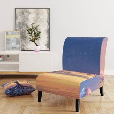 Fauteuil de chambre moderne rembourré en velours Brechta Vibrant Curve Design II