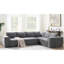 Canapé d'angle modulaire 6 places pour salon, 329,7 cm (129,5 po) en chenille froissée, sans assemblage, assise en tissu chenille ultra-épais, style contemporain, 329,7 cm (129,5 po), modulaire.