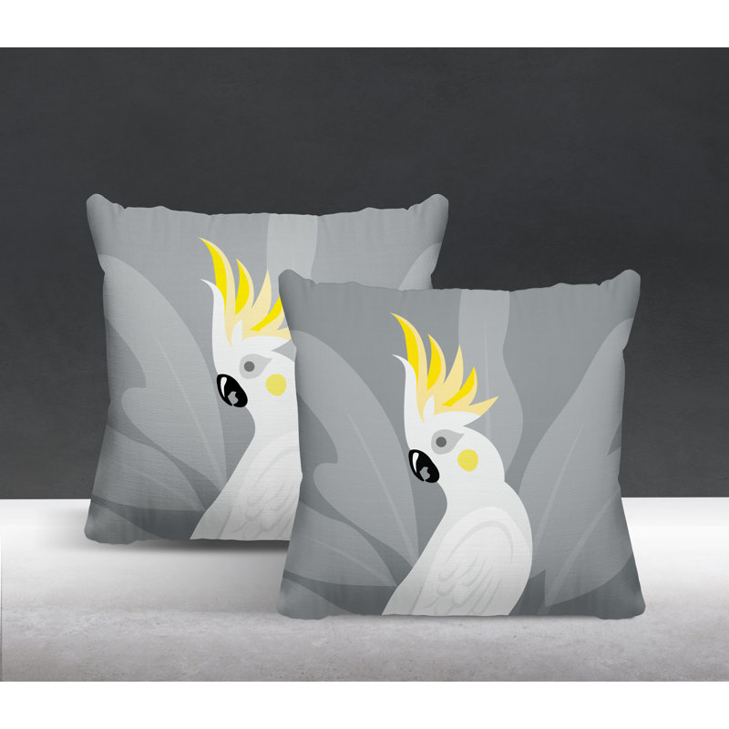 Coussin intérieur / extérieur Catoo Bird, L 15 po x H 15 po, gris