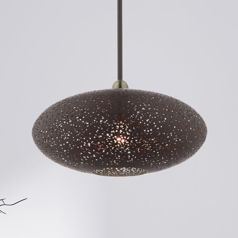Luminaire suspendu géométrique 1 lumière Bion, Bronze