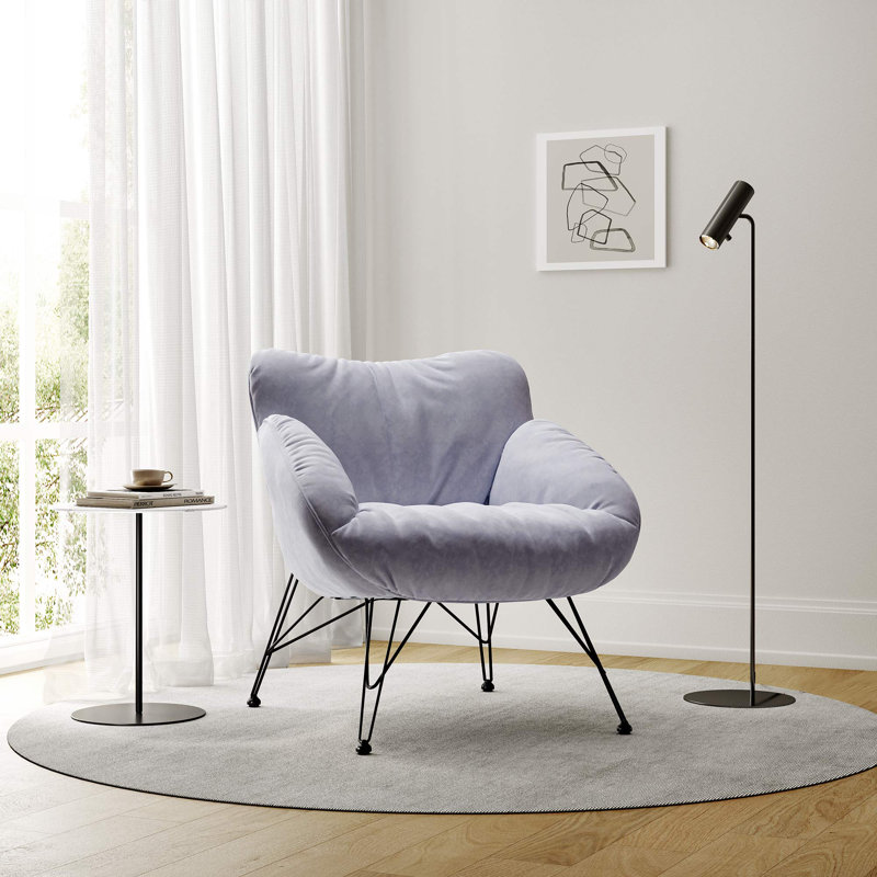 Fauteuil d'appoint rembourré Marco, bleu