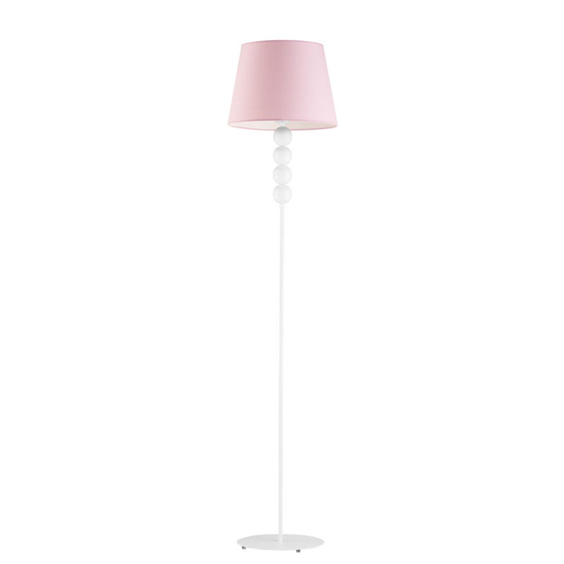 Sachso 174cm Traditional Floor Lamp, Light Pink, Silver