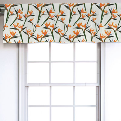 Sateen Floral Ruffled Window Valance
