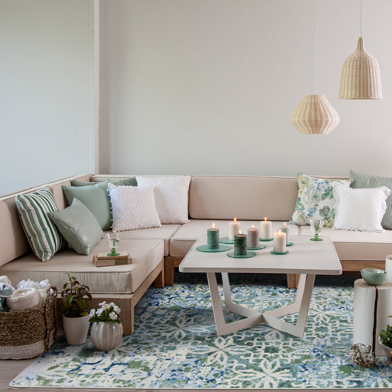 First Take Composite Sea Green Area Rug, Rectangle 3'10" x 5'4"