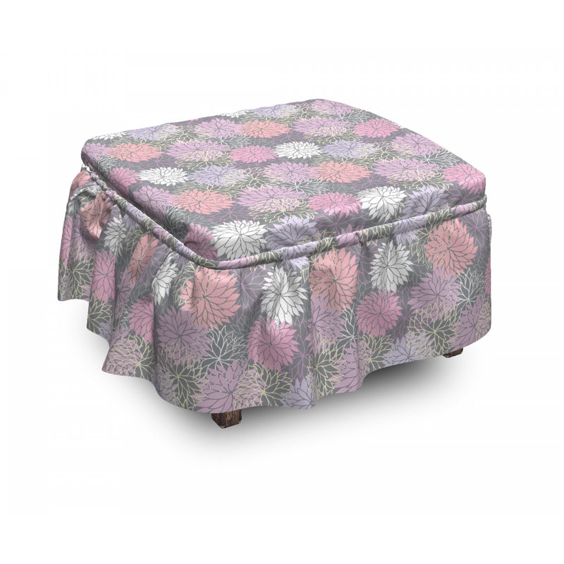 Housse pour repose-pieds de fleurs botanique