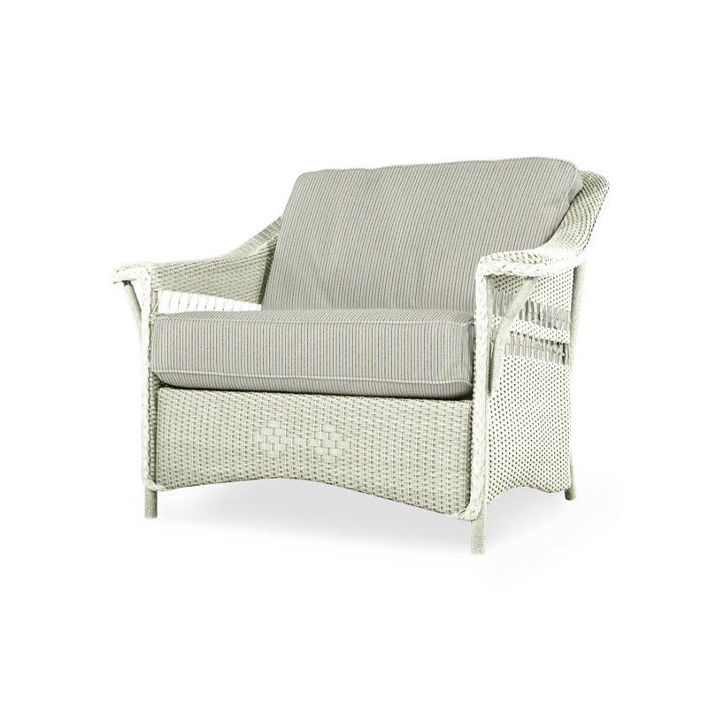 Nantucket Outdoor Lounge Chair, Beach Navy, Ivory