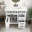 Meuble-lavabo de 36 po en MDF blanc avec comptoir en céramique, 2 tiroirs rabattables et 2 tiroirs standard, armoire de rangement autoportante à tablette réglable-660774746-660774747