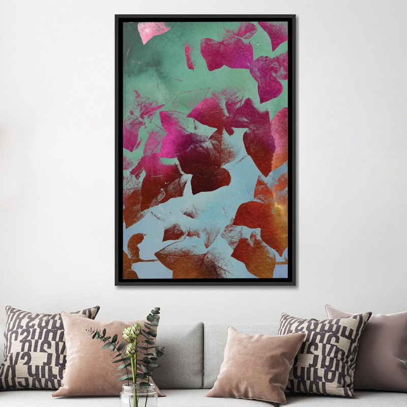 «Ivy», impression sur toile, H 26 po x l 18 po x P 1,5 po, Toile avec cadre flottant noir, Pas de tapis