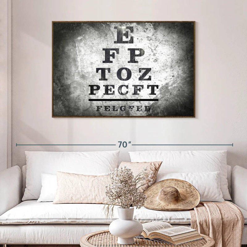 Optometry Test, 46" X 31", Floating Frame Walnut