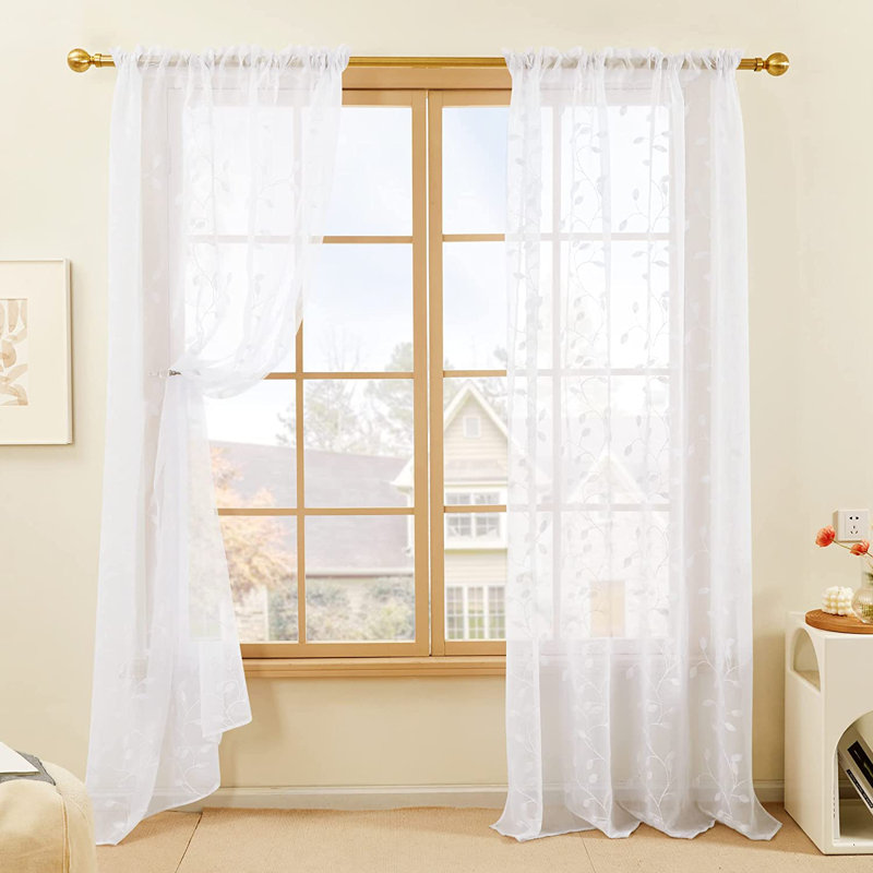 Paire de rideaux occultant Janda, Blanc, l 52" x L 63"