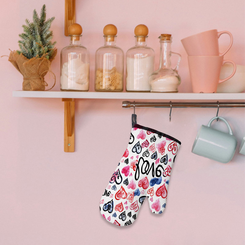 Cupid’s Love Notes Oven Mitt Cotton Twill