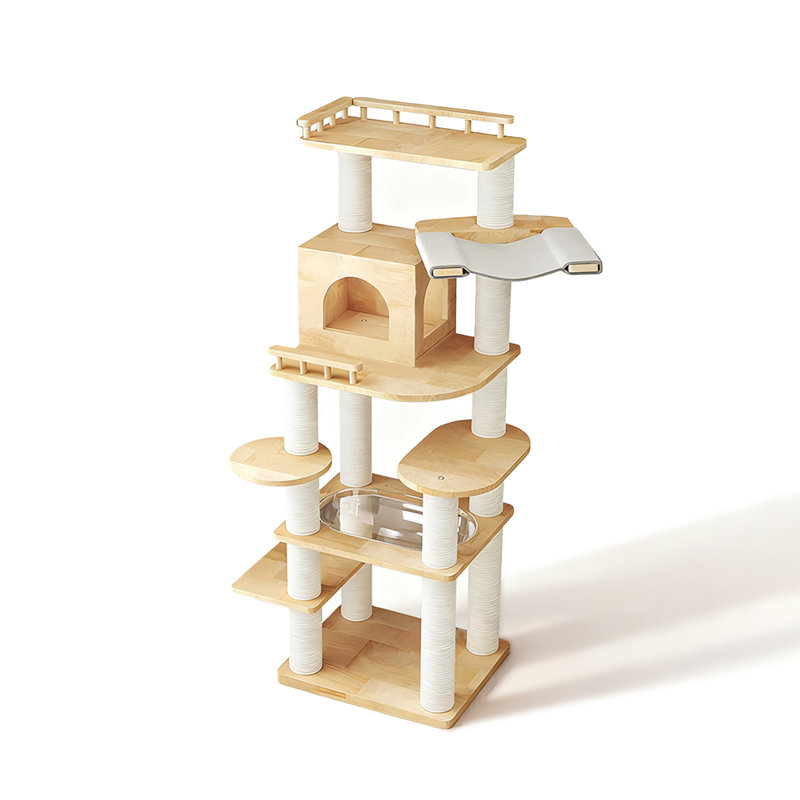 Solid Wood Large Cat Tree