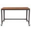 Computer Table and Desk in Wood Grain Finish with Metal Wheels