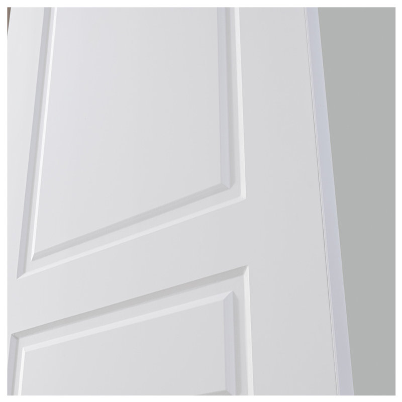 Double porte intérieure traditionnelle stratifiée 3 panneaux pré-suspendu blanc, Réversible, 56 po x 80 po