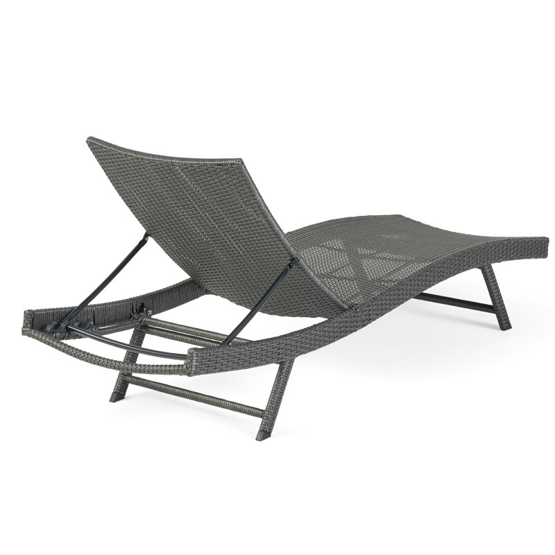 Chaise d'extérieur inclinable réglable avec structure en fer et structure de chaises grises
