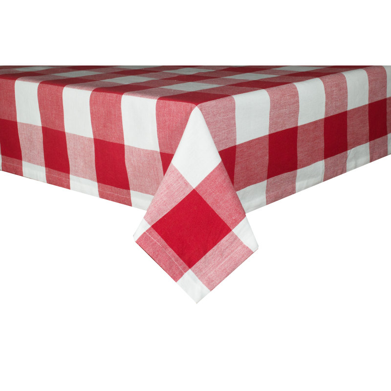 Gracehill Checkered 100% Cotton Tablecloth, Red, 54" x 54"