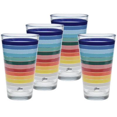 Ensemble de 4 verres à vin effilés rayés 16 oz toutes couleurs Fiesta 2025