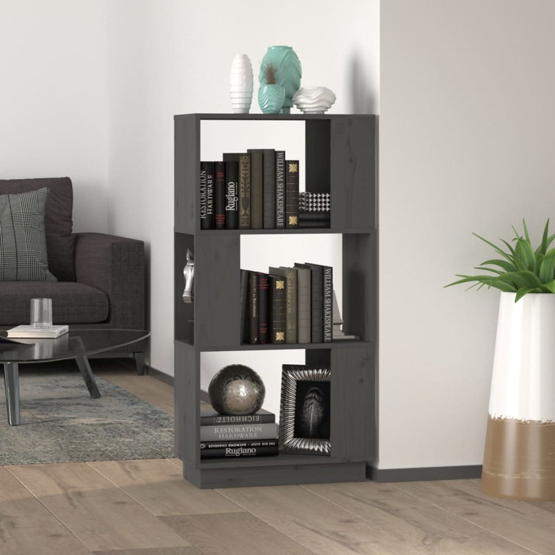 Gentree 101cm H x 51cm W Solid Wood Etagere Bookcase, Grey