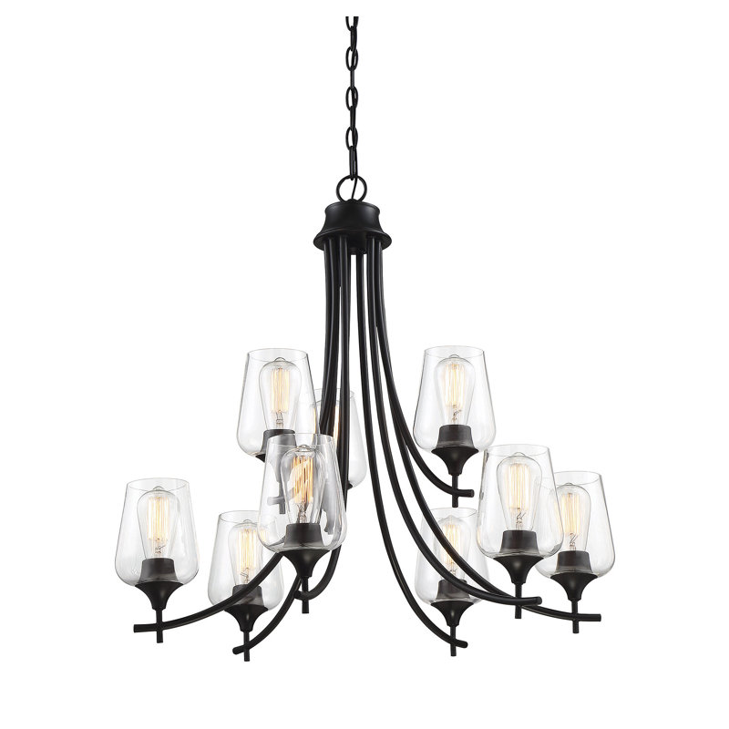 Lustre à 9 lumières Emele Breena, Noir