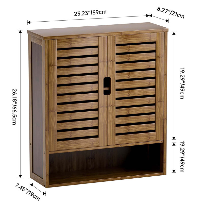 Aaleeyah Wall Mounted Required Bathroom Cabinet, Walnut