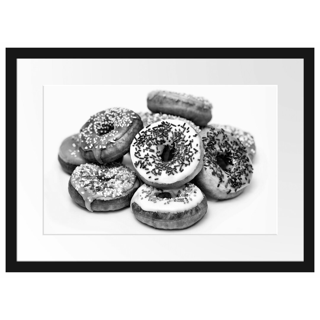 Gerahmtes Poster Donut Kuchen Liebesperlen