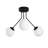 Elegant Black Chandelier Light Fixture, 22 in Diameter, Metal Body with Glass Cap | Non-Adjustable Height 15.7 in | 3 x E14 Socket, Max 40W (Bulb Not Included) | Perfect for Living Room, Dining Room & Entryways-1224029924