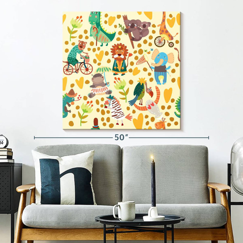 Ashelle, motif d'animaux de safari, H 33 po x l 33 po