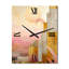 Pleine lune, paysage urbain rétro, aquarelle rose I - horloge murale abstraite-99638270