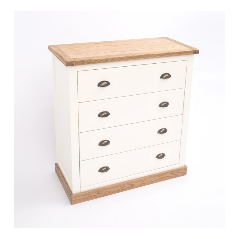 90cm W 4 - Drawer Chest of Drawers, Waxed Oak