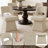 Modern Chenille Swivel Dining Chair, Open Back – 360° Rotating Design for Dining Room-784071238