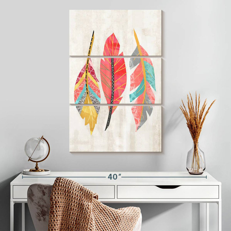 Kerner Feather Trio, 32" H x 20" W
