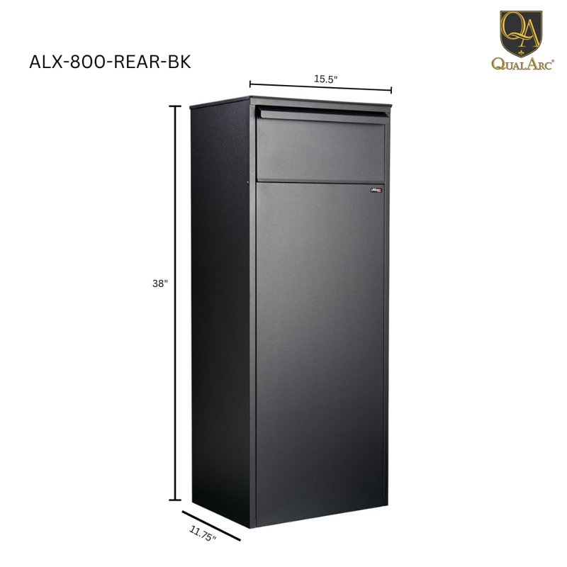 Black Steel Lockable Freestanding Mail and Parcel Box