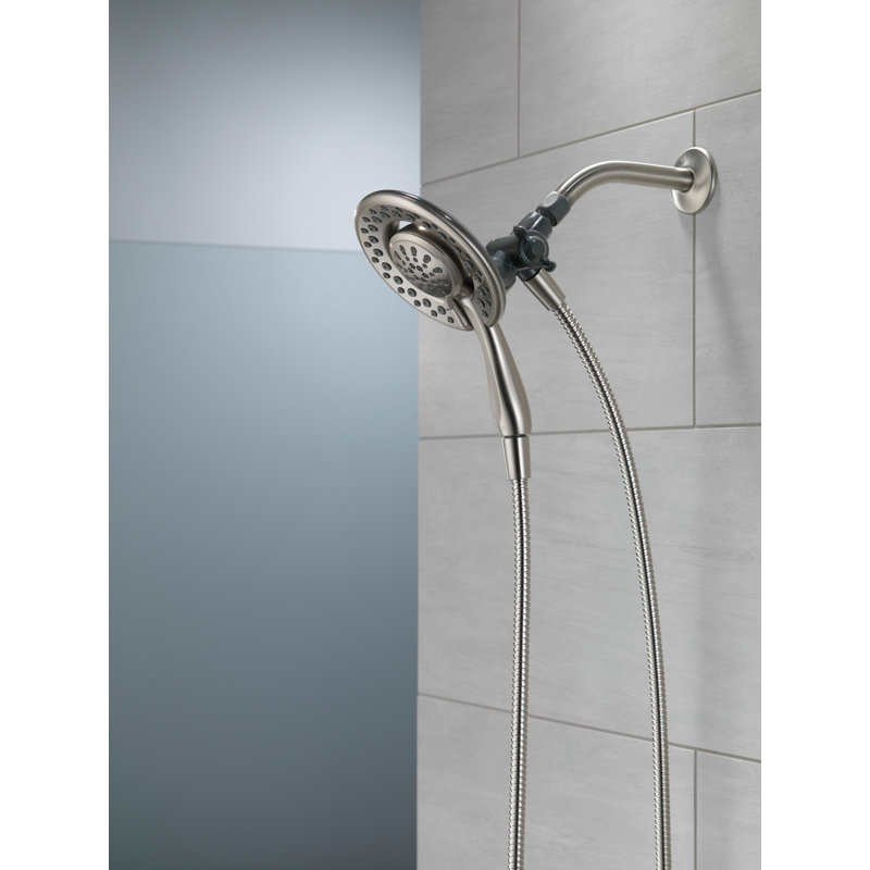Pomme de douche à main double 2 en 1 In2ition, pomme de douche ronde détachable à 3 jets 1,75 gallons par minute