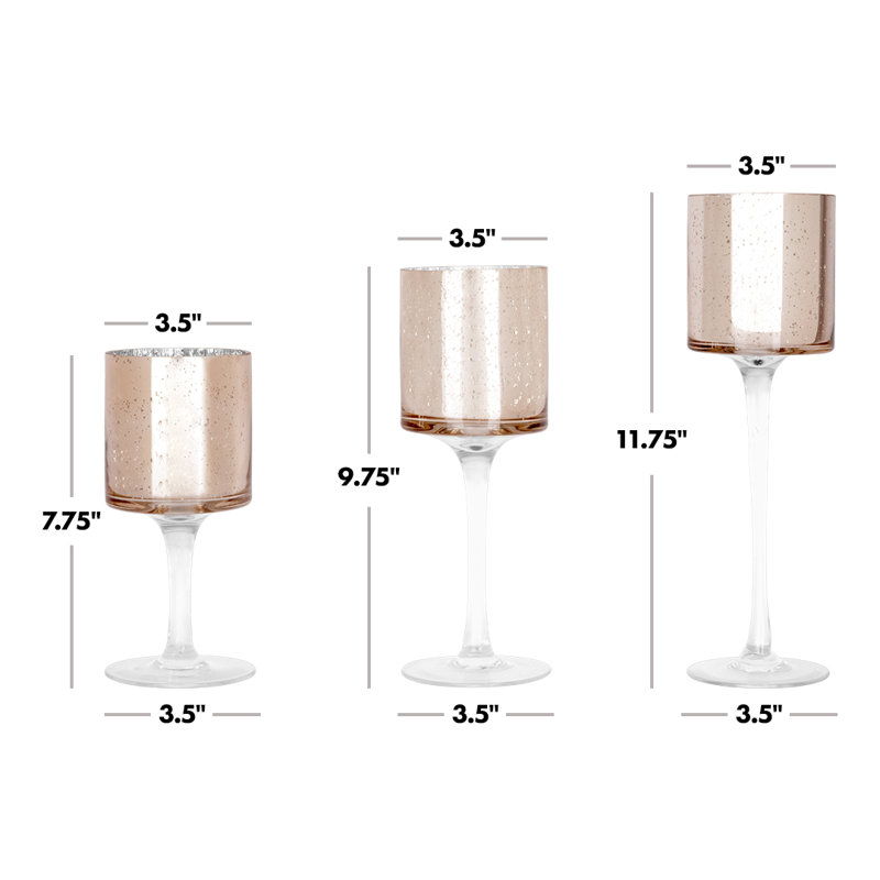 11.75'' H Glass, Rose Gold