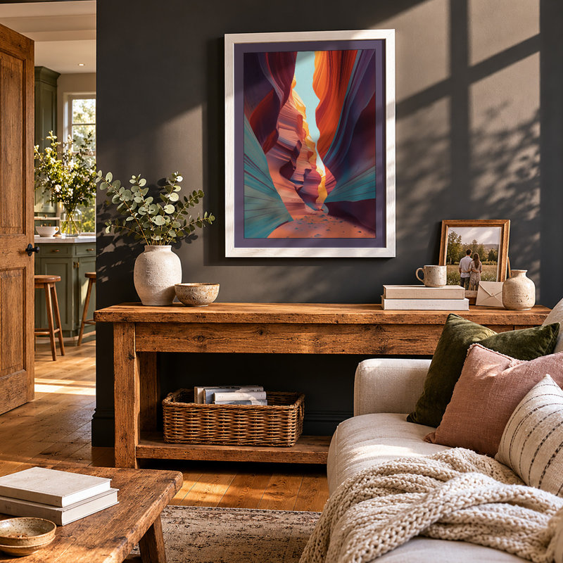 Canyon Skyward Modern - Framed Print, A2 - 59.4 x 42.0 cm, White