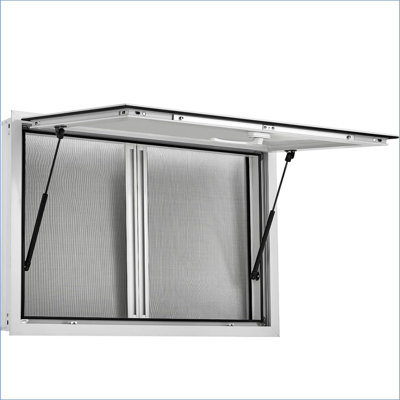 36"W x 24"H Concession Window - Horizontal Sliding with Magnetic Mesh Screens, 2 Windows & Auto-Retract Function, Waterproof Design & Safety Lock, Serving Window for Food Trucks Concession Trailers
