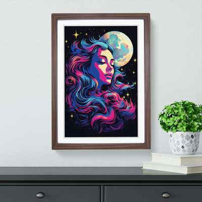 Moon Pop - Single Picture Frame Print on Wood