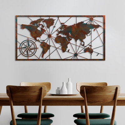 Hand-Painted Decorative Metal Wall Accessory, 47.2 x 23.6 inches | 100% Metal Construction, Thickness: 0.06 inches | Unique Color Variations, Lightweight at 7.1 lbs | Perfect for Home Decor, Living Room & Office Spaces