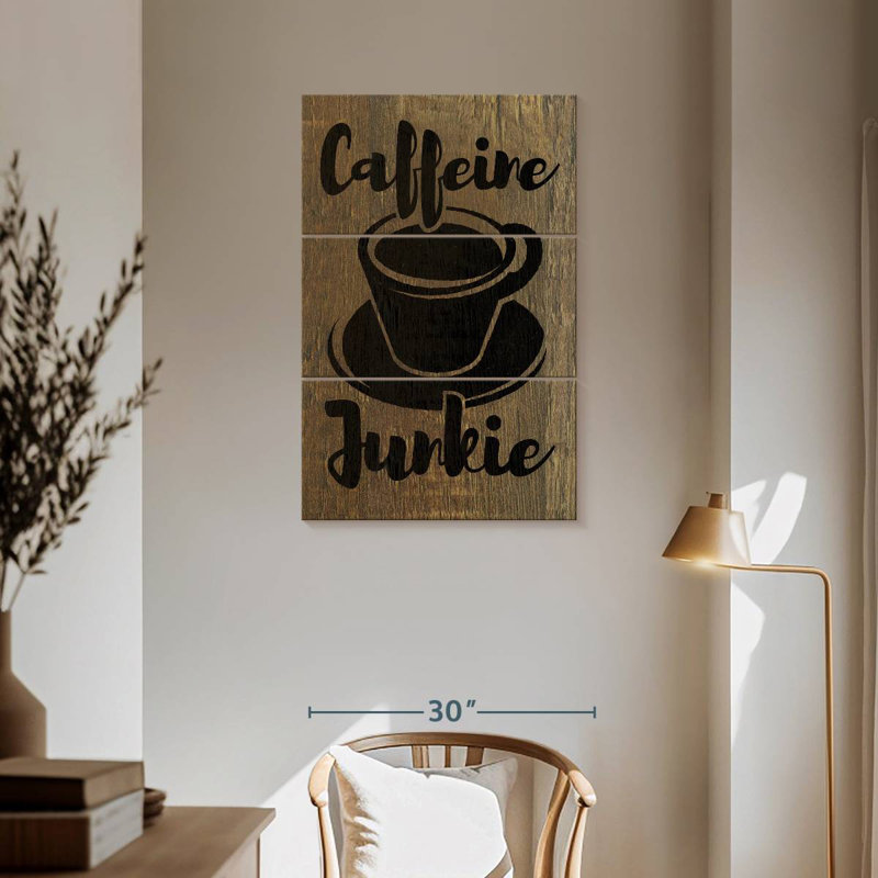 Tergel Coffee Junkie, typographie, H 57 po x l 36 po