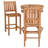 Teak Wood Bistro Bar Set Including Round Orleans Bar Table And Abacho Barstools-109480930-109480931