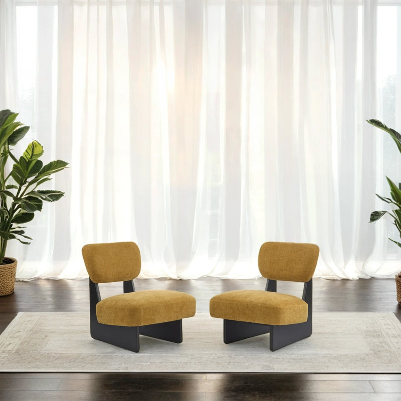 Ensemble de 2 chaises longues rembourrées , Vert, Noir