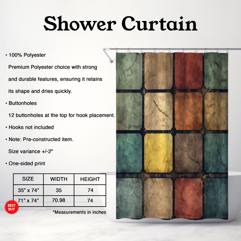 Rideau de douche Retro Vibrance - Premium, L 71 po x L 74 po