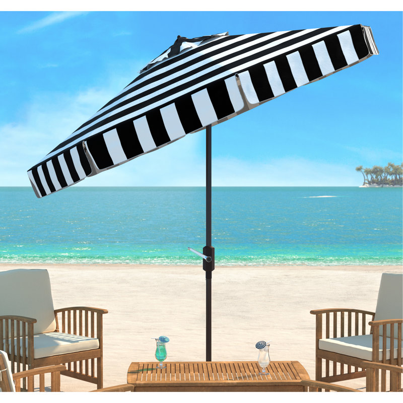 gray and white patio umbrella Outdoor Striped Yellow Holiday Beach Umbrellas For Sand UV Protection Boho Fringe Umbrella Beach With Tilt Market Umbrella 5.9ft Portable Pool Umbrella Waterproof For Garden Deck : Patio allowing you to easily open and close the umbrella California Umbrella Casa 9' Patio