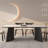 Simplified rock slab table and chair combination-102484291