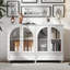 Arched Glass Sideboard Buffet Cabinet Display Cabinet with Adjustable Shelves-1389208666-1389208664