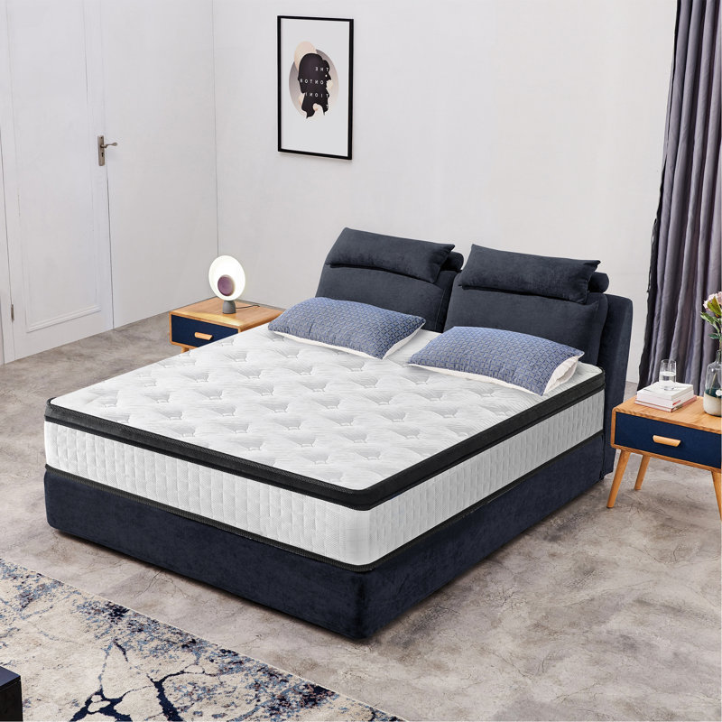 King Size 12 Inch Medium Plush Individual Pocket Spring Memory Foam Mattress, Full