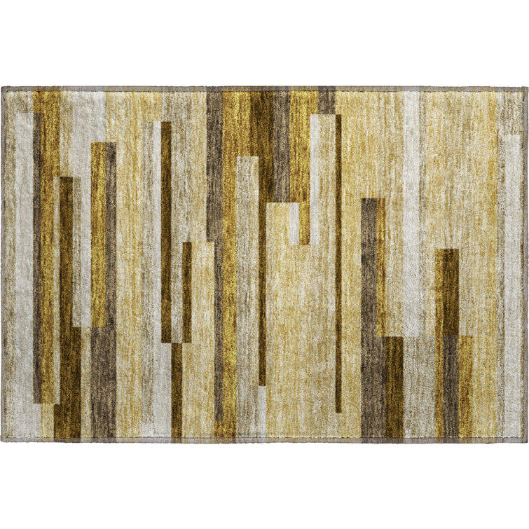 Premium Machine Washable Prisco Khaki Rug