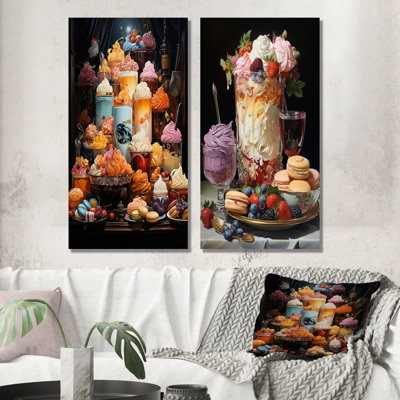 Popart Sugar Rush Symphony - Desserts Wall Art Prints Set Of 2