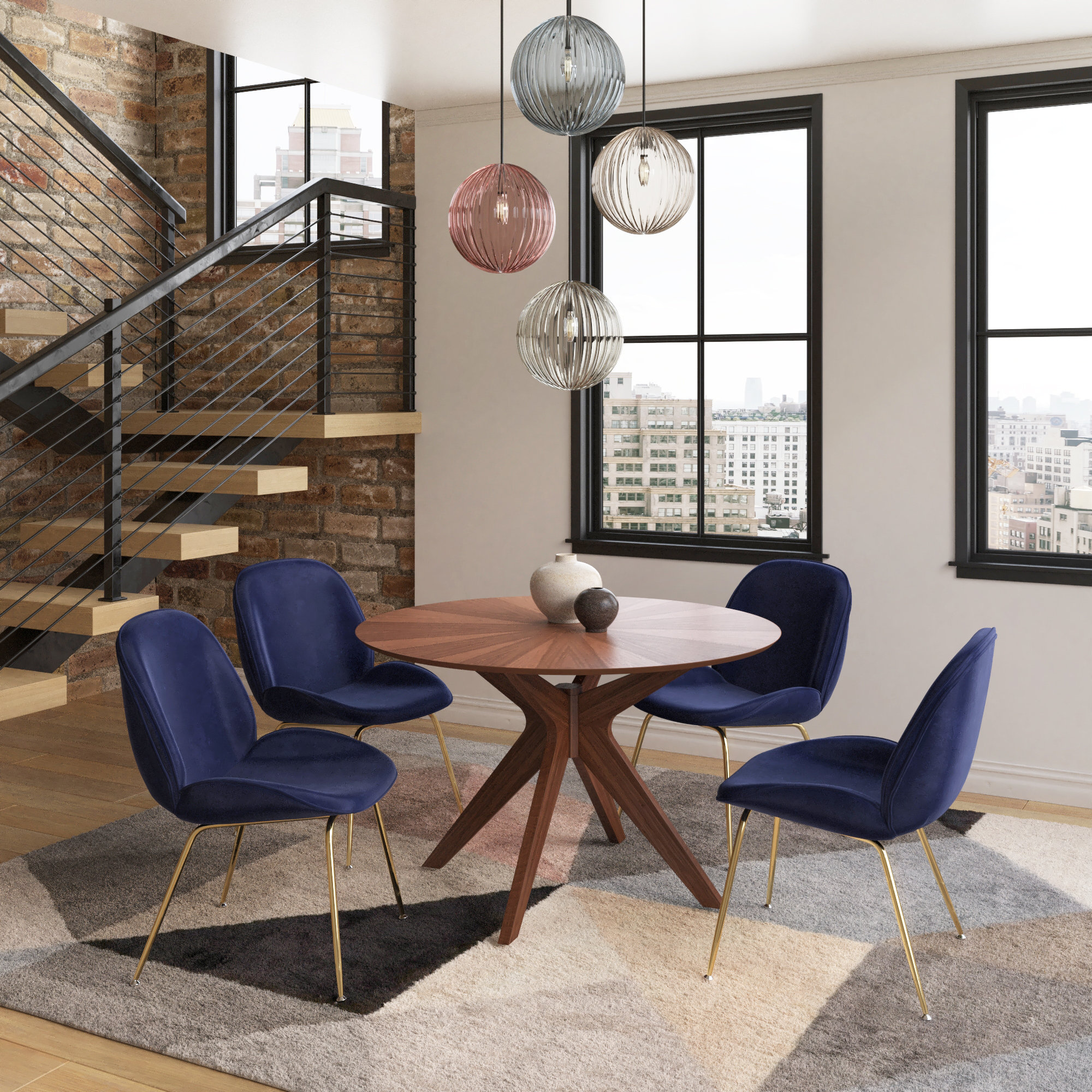 Fenway 47" Wood Dining Table, Walnut Top/Walnut Base