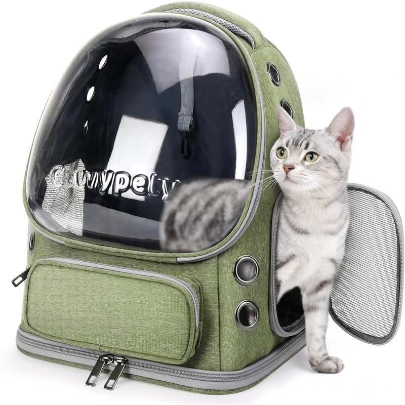 Sac à dos pour chat, sac à dos respirant à bulles d'espace pour chien Kitty, transporteur transparent et pliable pour la randonnée